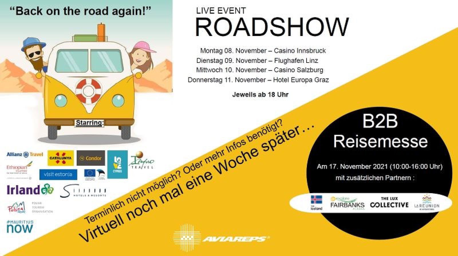 „Back on the road again“! Aviareps lädt zur Roadshow und B2B-Reisemesse