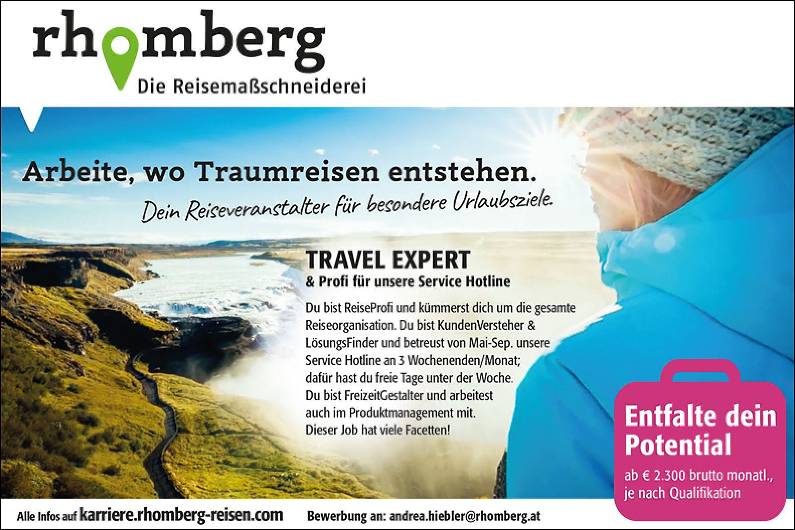 Rhomberg Reisen sucht neue Mitarbeiter*innen
