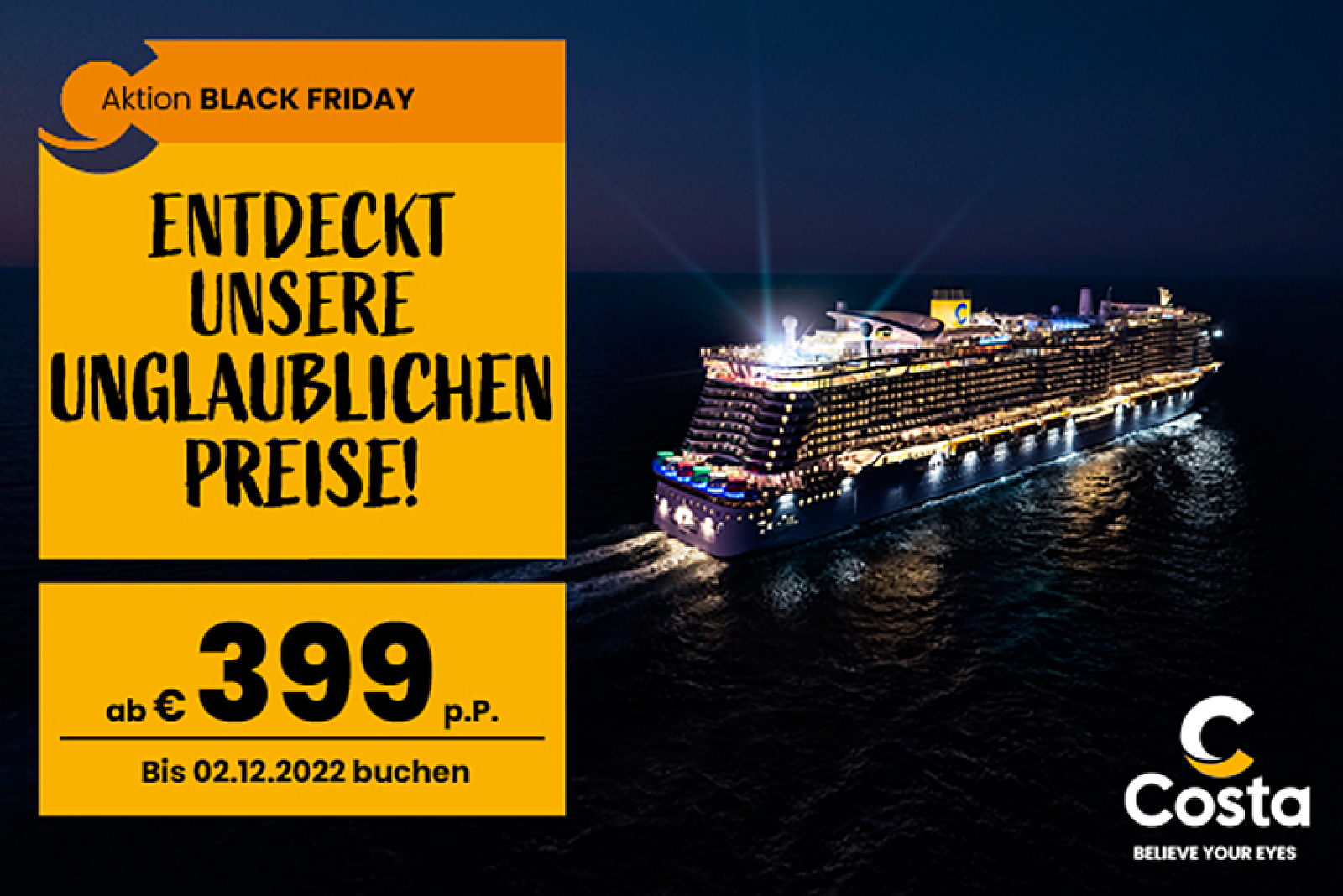 Black Friday Aktion bei Costa Kreuzfahrten
