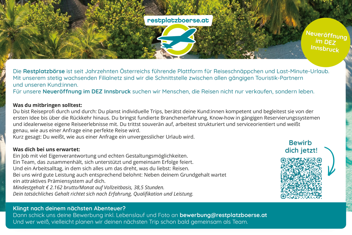Die Restplatzbörse sucht Verstärkung in Innsbruck